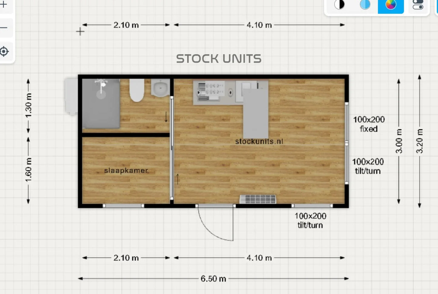 Noodwoning 21m2 6,5x3,2m B
