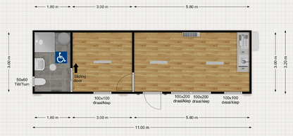 Tweedehands mantelzorgunit 35m² (11x3,2m) - Direct leverbaar - RO