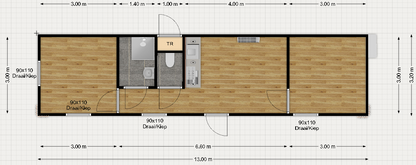 Demo woonunit 42m² (13x3,2m) - 2 slaapkamers - RO