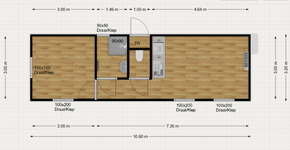 Woonunit 10,6x3,2m PL - Direct leverbaar