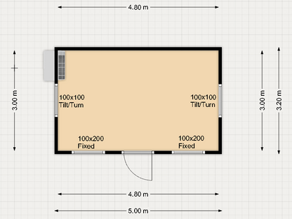 Kantoorunit 16m² (5x3,2m) - RO