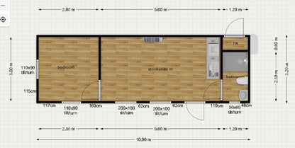 Tweedehands woonunit 32m² (10x3,2m) - 1 slaapkamer - RO - Direct leverbaar