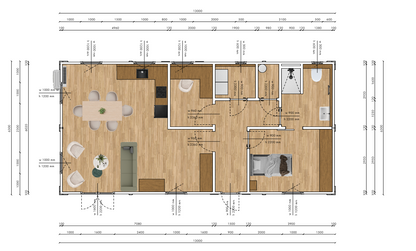 Mantelzorgunit 83m² (13x6,4m) - 2 slaapkamers - RO