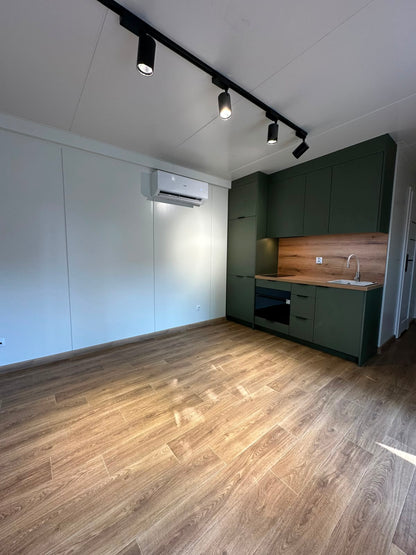 Woonunit L-vorm 33m² (6x3,5 + 3x3,2m) - 1 slaapkamer - PL