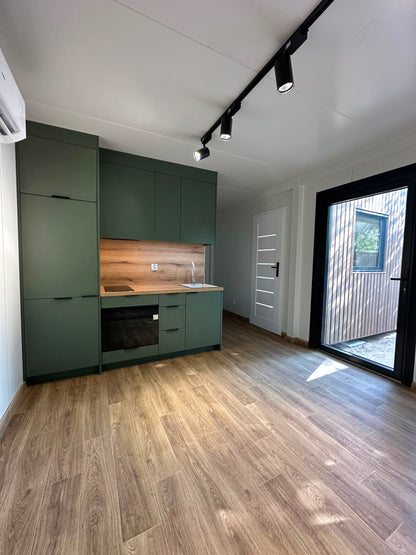 Woonunit L-vorm 33m² (6x3,5 + 3x3,2m) - 1 slaapkamer - PL
