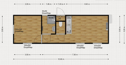 Woonunit 10,6x3,2m PL - Direct leverbaar