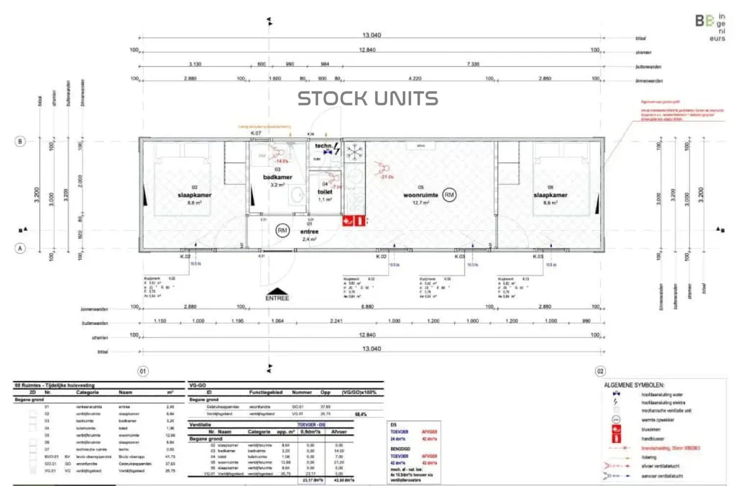 Woonunit 13X3 2M (Snf & Overheids Normering)