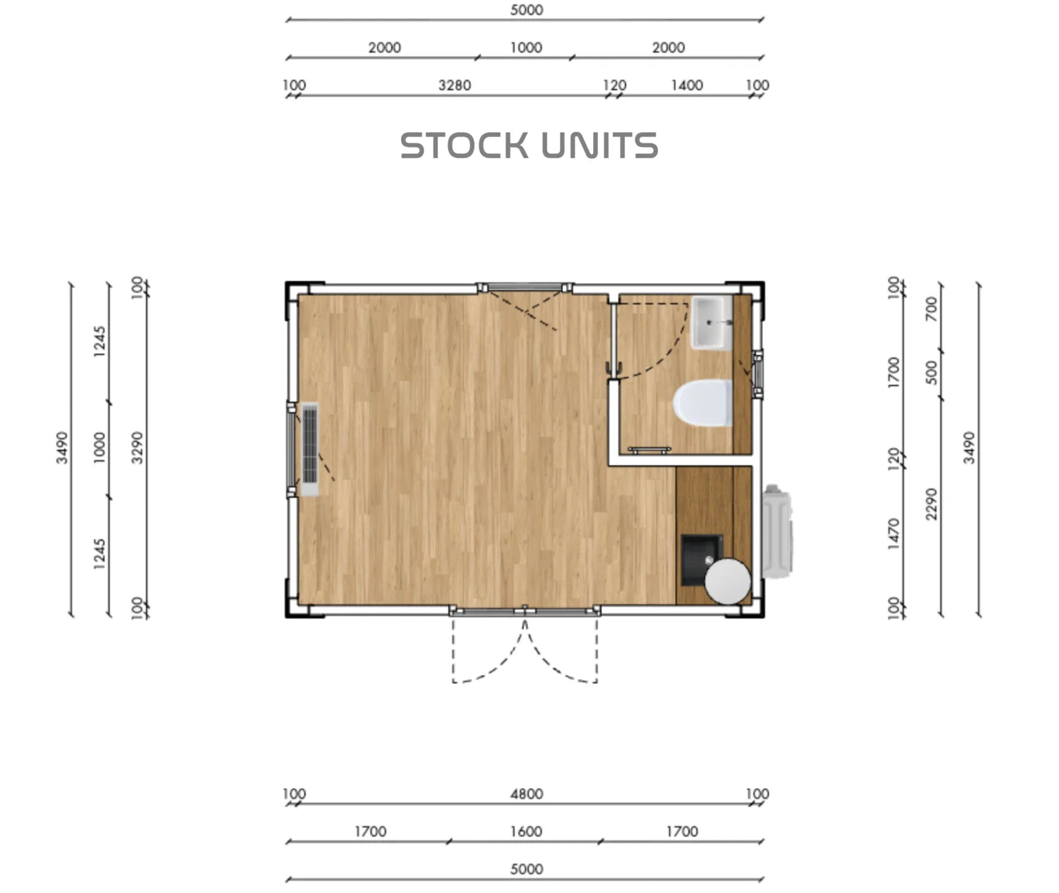 Kantoorunit 5x3,5m - Direct leverbaar