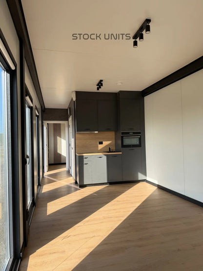 Woonunit 13x3,2m RO 42m2 - 1 slaapkamer - Direct leverbaar