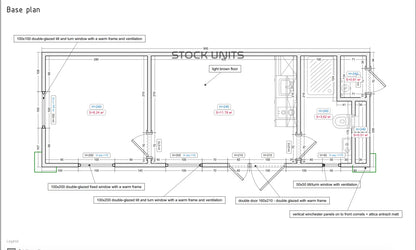 Woonunit 29m² (9x3,2m) - 1 slaapkamer - PL