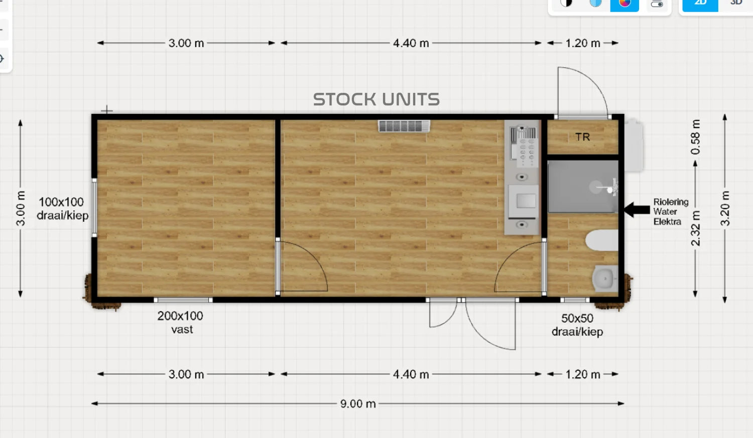 Woonunit 29M2 9X3 2M