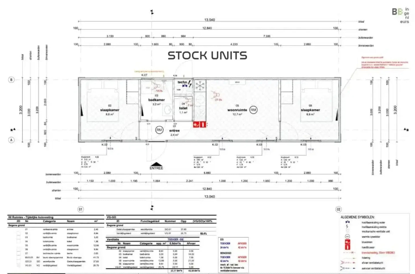 Woonunit 13X3 2M (Snf & Overheids Normering)